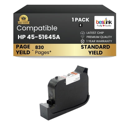 HP 45-51645A Compatible Ink Cartirdge Black ( 1 Pack )  Standard Yield