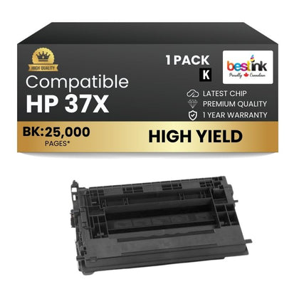 Compatible HP 37X CF237X Black Toner Cartridge High Yield (1 Pack)