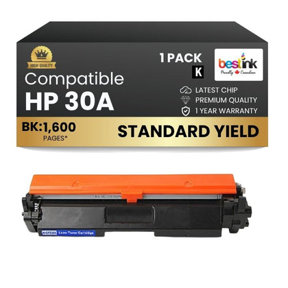 Compatible HP 30A CF230A Black Toner Cartridge (1 Pack)