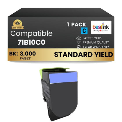 Compatible Lexmark 71B10C0 Cyan Toner Cartridge 1 Pack