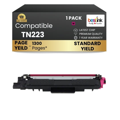 Brother TN223 Compatible Magenta Toner Cartridge - With Chip