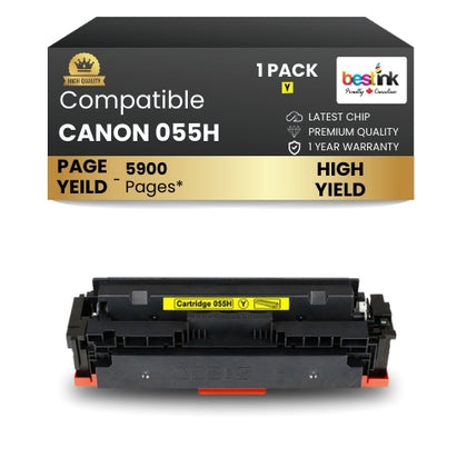 CANON 055H Compatible Toner Cartridge Yellow (1 Pack ) High Yield