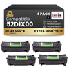 Compatible Lexmark  52D1X00 Black Toner 4 Pack