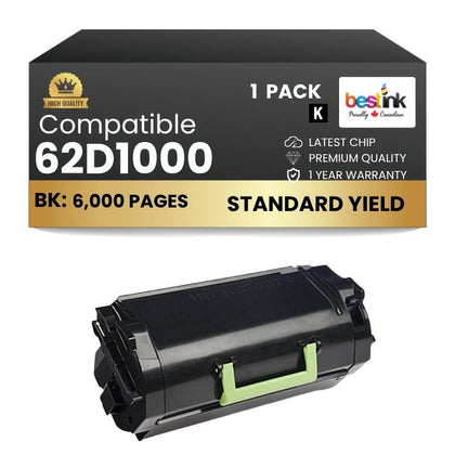 Compatible Lexmark  62D1000 Black Toner Cartridge 1 Pack