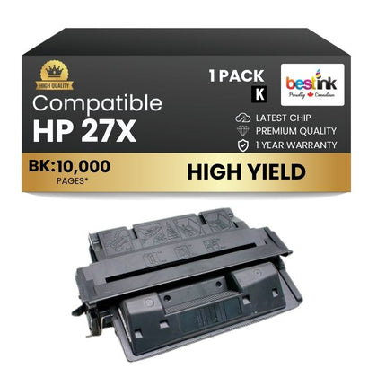 Compatible HP 27X C4127X Black Toner Cartridge (1 Pack)