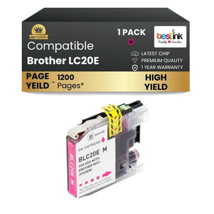 Brother LC20E Compatible Ink Cartridge Magenta ( 1 Pack ) Super High-Yield