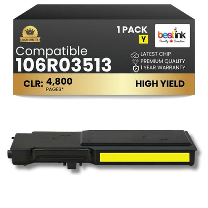 Compatible Xerox 106R03513 Yellow Toner Cartridge 1 Pack