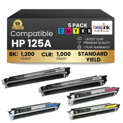 Compatible HP 126A CE310A CE311A CE312A CE313A Toner cartridge Combo 2BK/C/M/Y (5 PAck)
