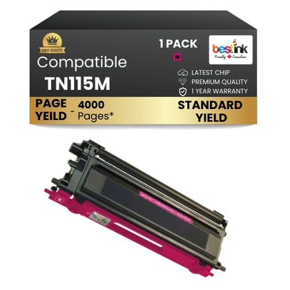 Compatible Brother TN115M  Magenta Toner Cartridge High Yield