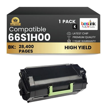 Compatible Lexmark  66S1H00 Black Toner Cartridge 1 Pack