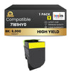Compatible Lexmark 71B1HY0 Yellow Toner Cartridge 1 Pack