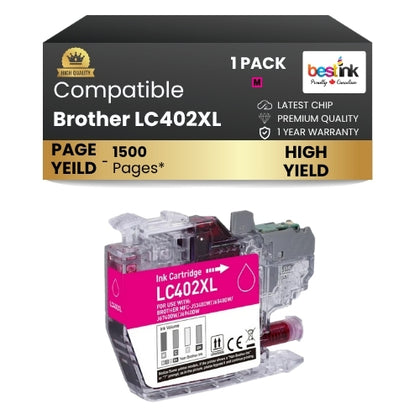 Brother LC402XL Compatible Ink Cartridge Magenta ( 1 Pack ) High Yield