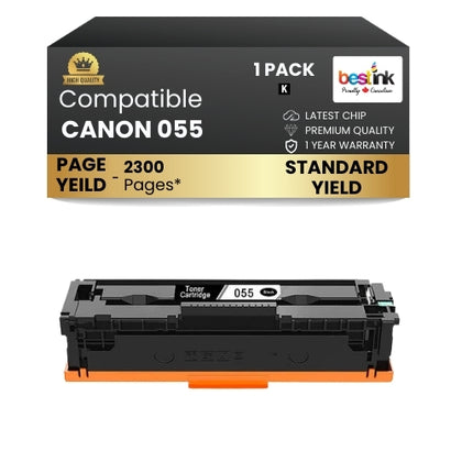 CANON 055 Compatible Toner Cartridge Black ( 1 Pack ) Standard Yield