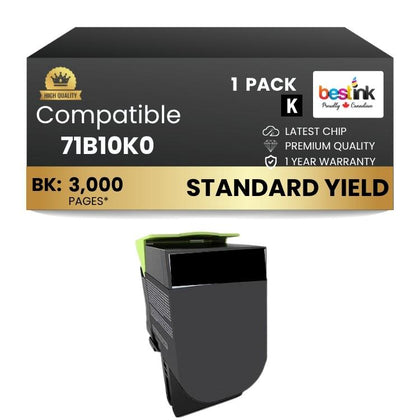 Compatible Lexmark 71B10K0 Black Toner Cartridge 1 Pack