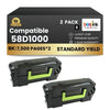 Compatible Lexmark  58D1000 Black Toner Cartridge 2 Pack