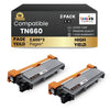 Brother TN660 Compatible Black Toner Cartridge High Yield (2 Pack)