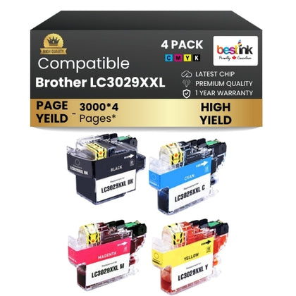 Brother LC3029XXL Compatible Ink Cartridge BK/C/M/Y ( 4 Pack ) High Yield