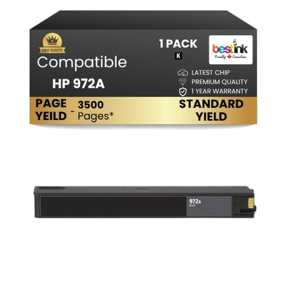 HP 972A Compatible Ink Cartridge Black ( 1 Pack ) Standard Yield