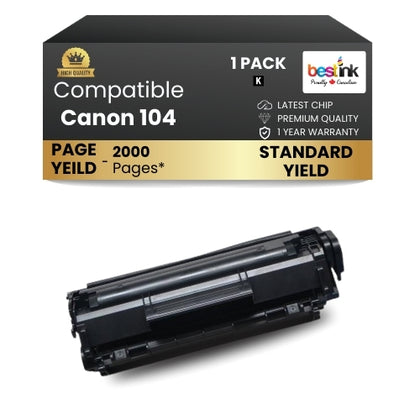 Canon 104 Compatible Toner Cartridge Black (1 Pack ) Standard Yield