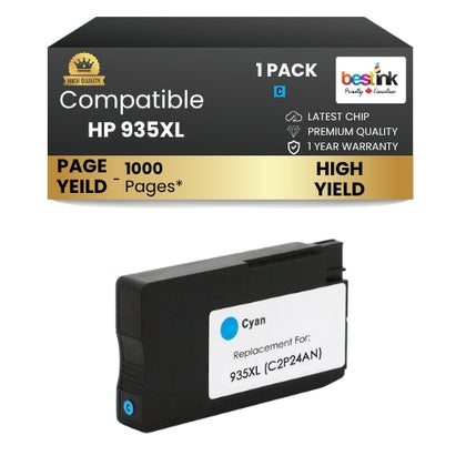 HP 935XL Compatible Ink Cartridge Cyan ( 1 Pack ) High Yield