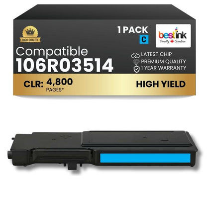 Compatible Xerox 106R03514 Cyan Toner Cartridge 1 Pack