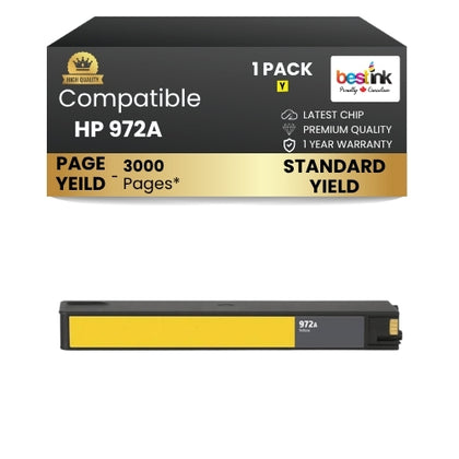 HP 972A Compatible Ink Cartridge Yellow ( 1 Pack ) Standard Yield