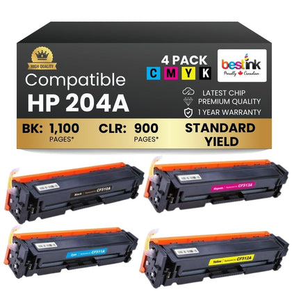 Compatible HP 204A Toner Cartridge Combo BK/C/M/Y (4 Pack)