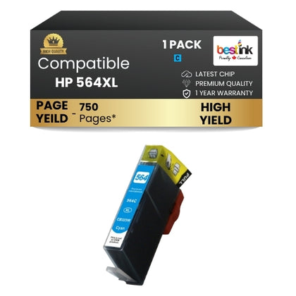 HP 564XL Compatible Ink Cartridge Cyan ( 1 Pack ) High Yield