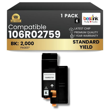 Cartouche de toner noir compatible Xerox 106R01630, 1 paquet