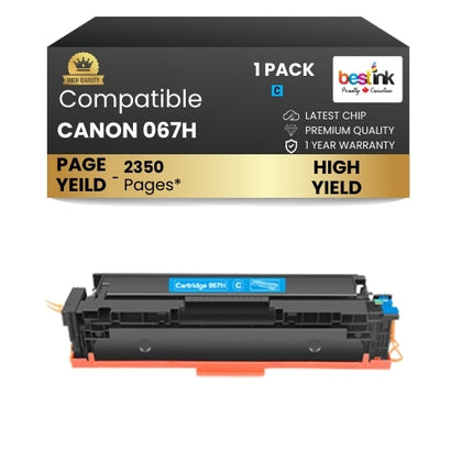 CANON 067H Comaptible Toner Cartridge Cyan ( 1 Pack ) High Yield