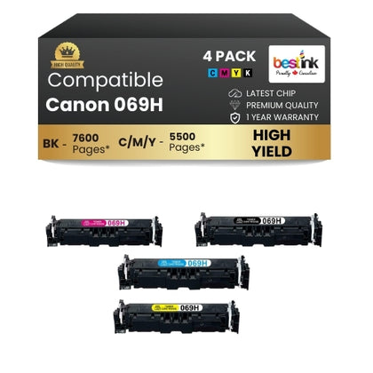 CANON 069H Compatible Toner Cartridge BK/C/M/Y ( 4 Pack ) High Yield