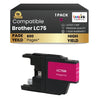 Brother LC75 Compatible Ink Cartridge Magenta ( 1 Pack ) High Yield