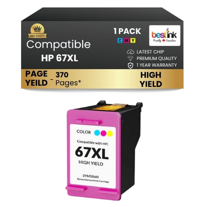 HP 67XL Compatible Ink Cartridge Color ( 1 Pack ) High Yield