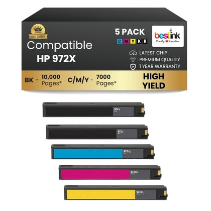 HP 972X Compatible Ink Cartridge BK/C/M/Y ( 5 Pack ) High Yield