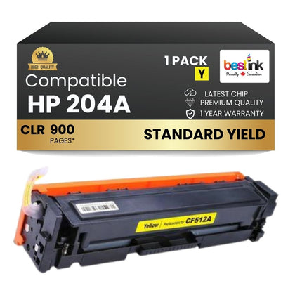 Compatible HP 204A CF512A Yellow Toner Cartridge