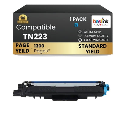 Brother TN223 Compatible Cyan Toner Cartridge - With Chip