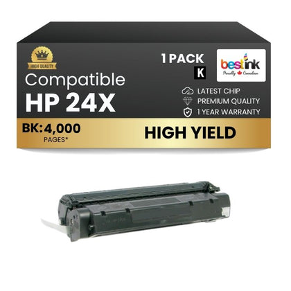 Compatible HP 24X Q2624X Black Toner Cartridge (1 Pack)