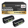 Compatible Lexmark  62D1000 Black Toner Cartridge 2 Pack