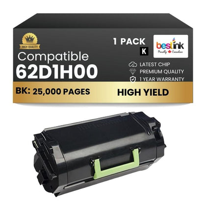 Compatible Lexmark  62D1H00 Black Toner Cartridge 1 Pack