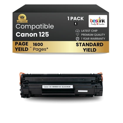 Canon 125 Comaptible Toner Cartridge Black ( 1 Pack ) Standard Yield