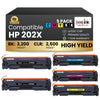 Compatible HP 202X Toner Cartridge High Yield Combo 2BK/C/M/Y (5 Pack)