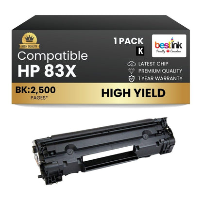 Compatible HP 83X CF283X Black Toner Cartridge High Yield (1 Pack)