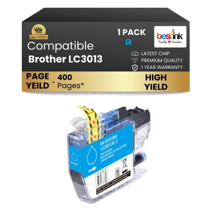 Brother LC3013XL Compatible Ink Cartridge Cyan ( 1 Pack ) High Yield
