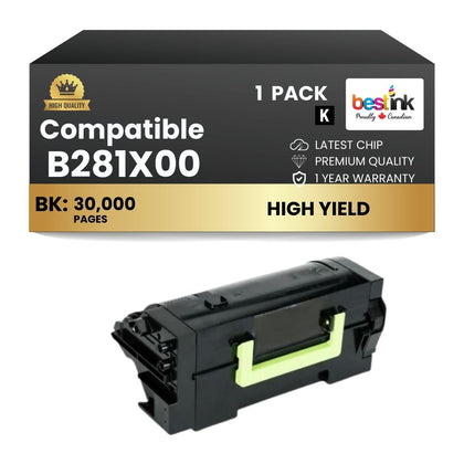 Lexmark B281X00 Remanufactured Black Toner Cartridge Extra High Yield - 30000 Pages