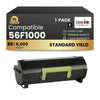 Compatible Lexmark 56F1000 Black Toner Cartridge 1 Pack