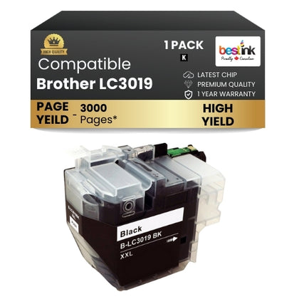 Brother LC3019 Compatibe Ink Cartridge Black ( 1 Pack ) Super High Yield