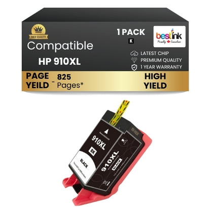 HP 910XL Compatible Ink Cartridge Black ( 1 Pack ) High Yield