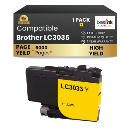 Brother LC3035 Compatible Ink Cartridge ( 1 Pack ) Yellow Ultra High Yield