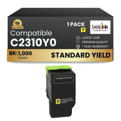 Compatible Lexmark C2310Y0 Yellow Toner Cartridge
