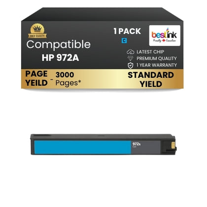 HP 972A Compatible Ink Cartridge Cyan ( 1 Pack ) Standard Yield